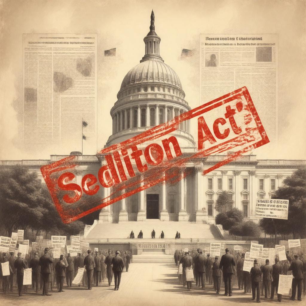 Click to view larger image AI-created image of Sedition Act of 1918