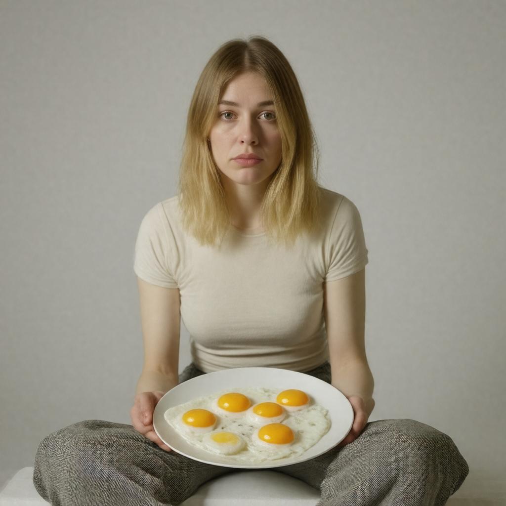 AI-created image of Self Portrait with Fried Eggs