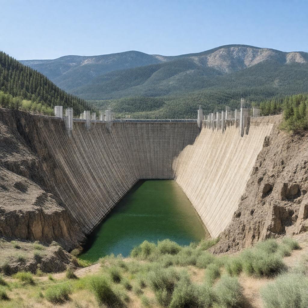 Click to view larger image AI-created image of Seminoe Dam