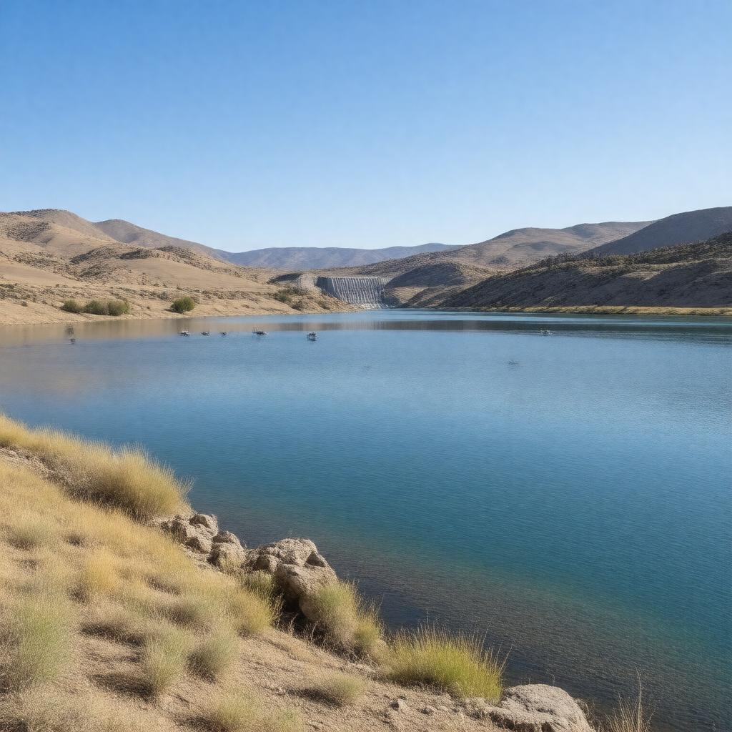 Click to view larger image AI-created image of Seminoe Reservoir