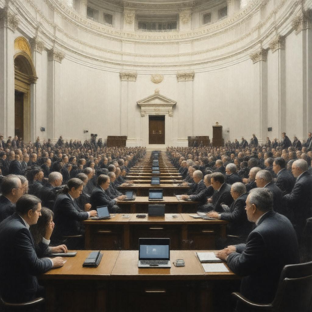 Click to view larger image AI-created image of Senate Daily Press Gallery