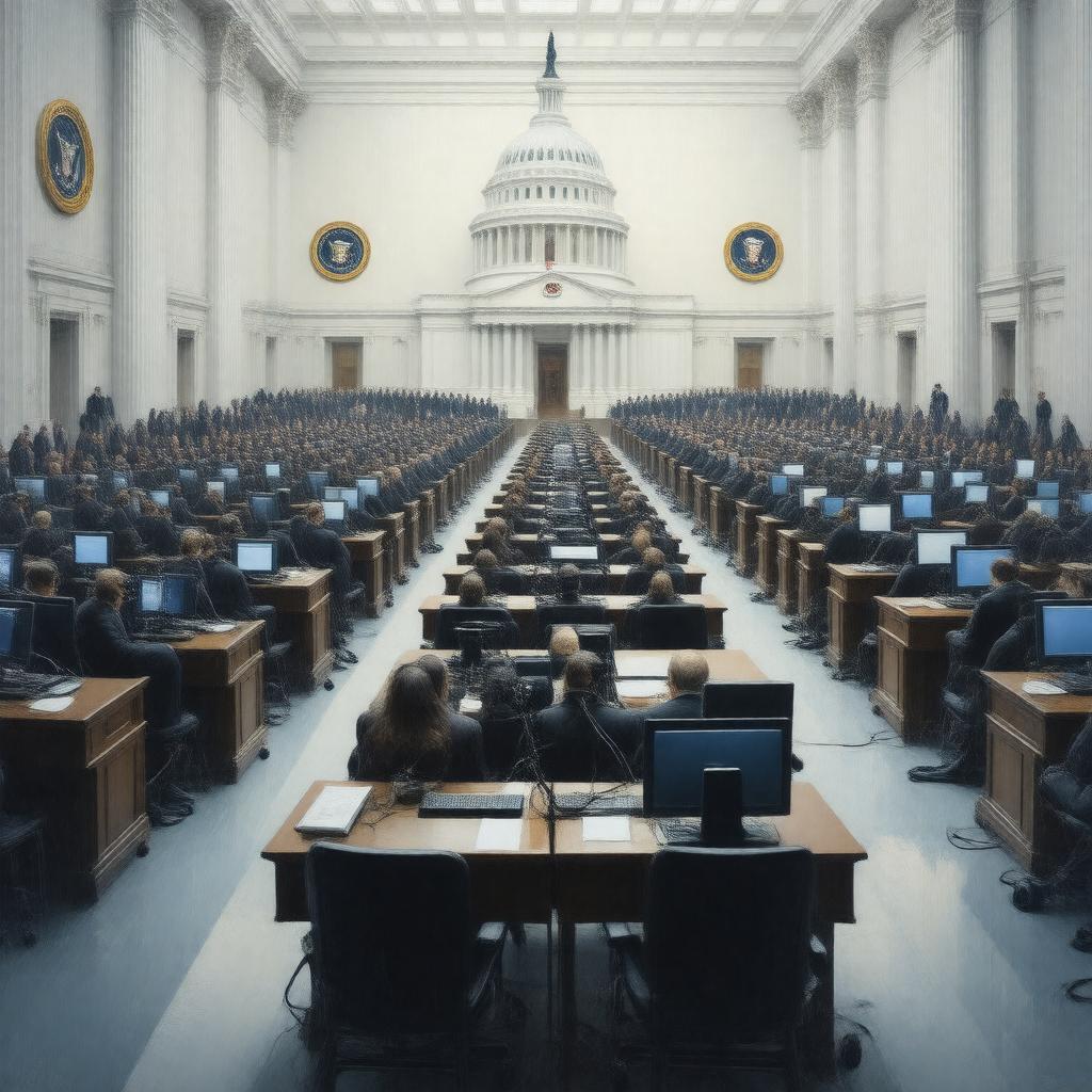 Click to view larger image AI-created image of Senate Periodical Press Gallery