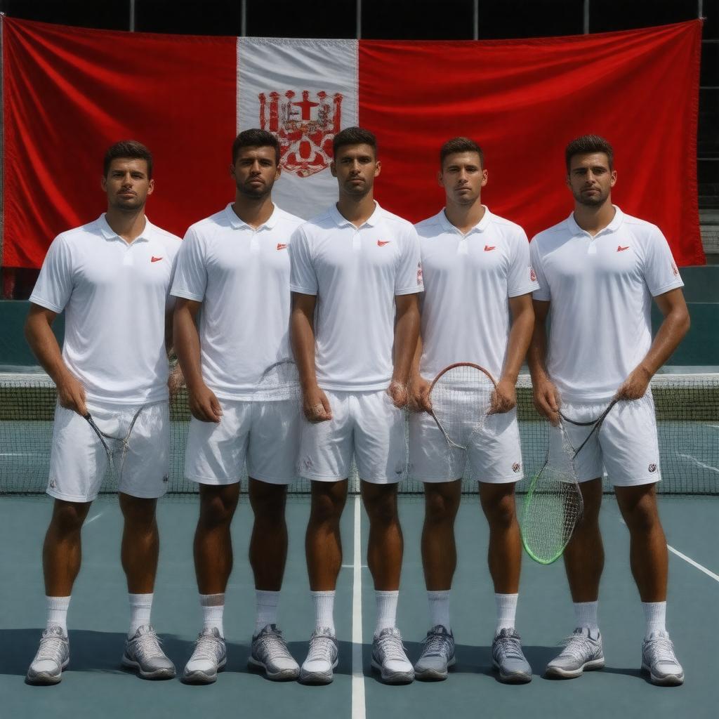 AI-created image of Serbia and Montenegro tennis team