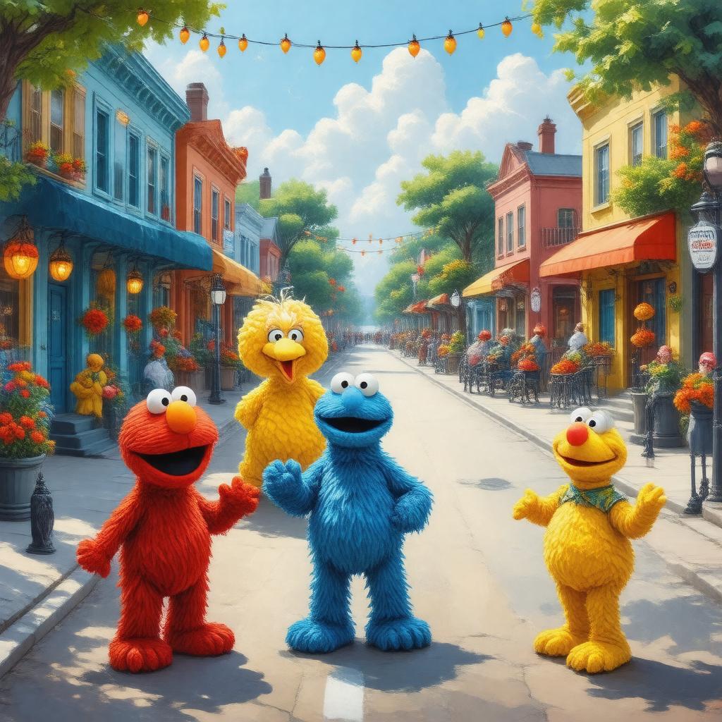AI-created image of Sesame Street