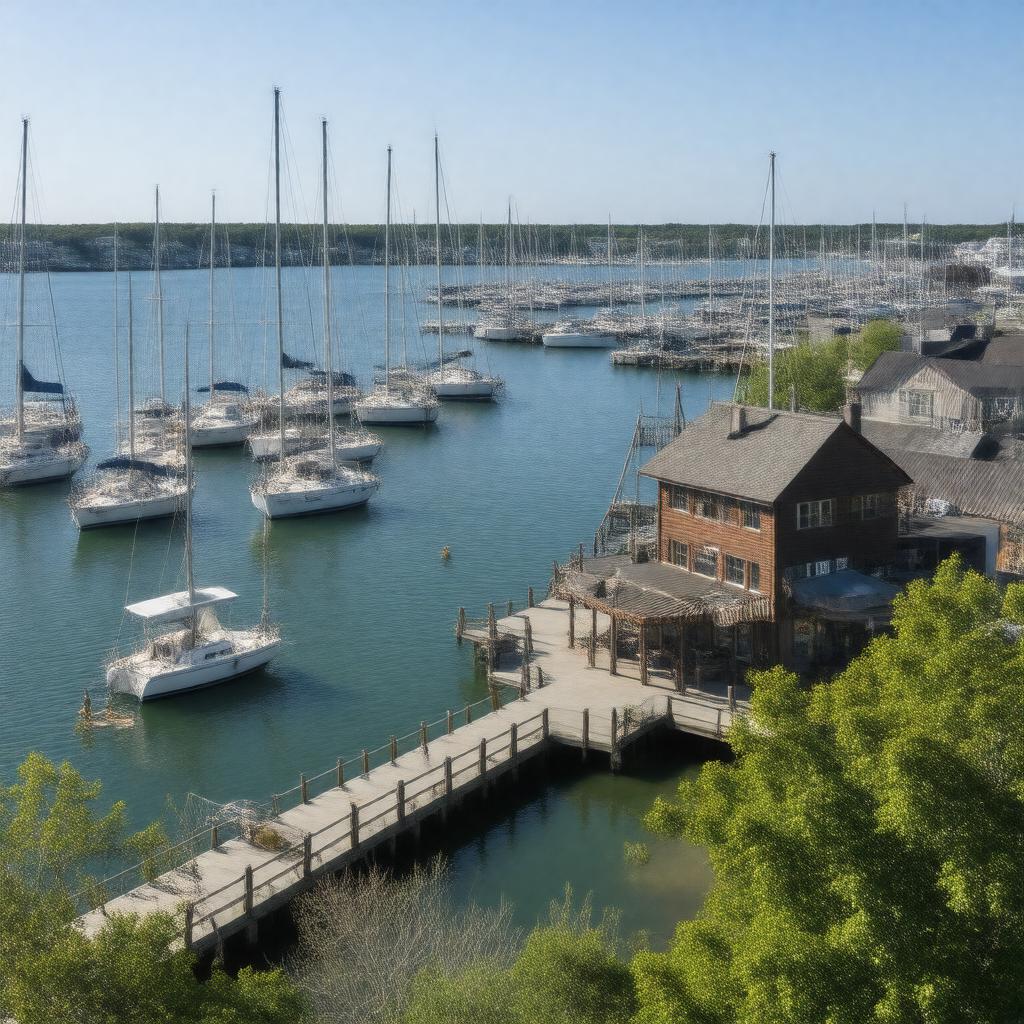 Click to view larger image AI-created image of Sesuit Harbor Marina