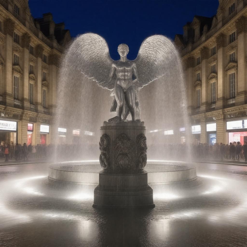 Click to view larger image AI-created image of Shaftesbury Memorial Fountain