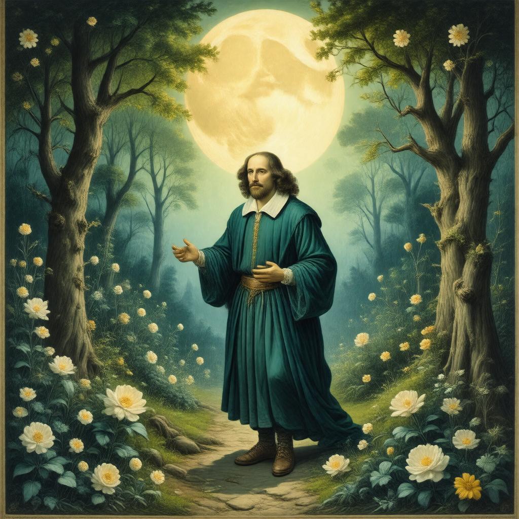 Click to view larger image AI-created image of Shakespeare and the Goddess of Complete Being