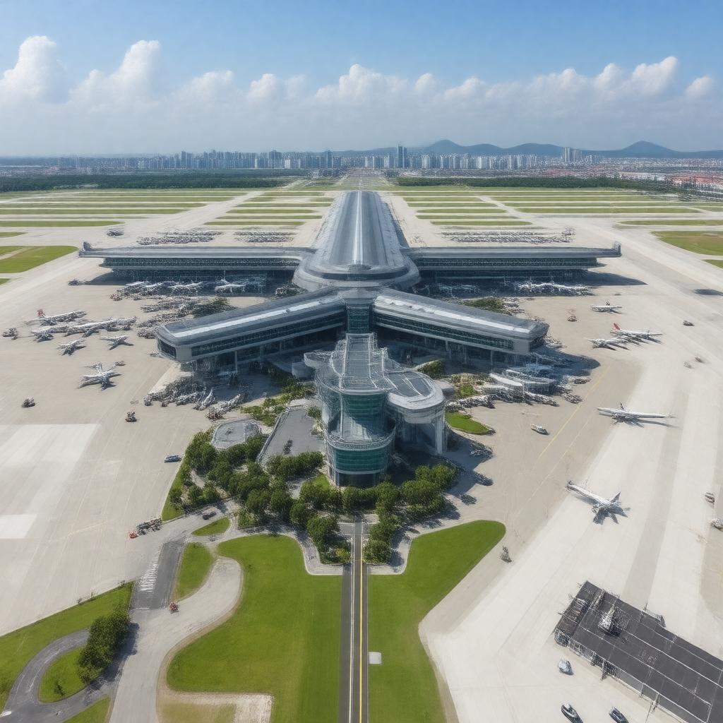 AI-created image of Shanghai Pudong International Airport