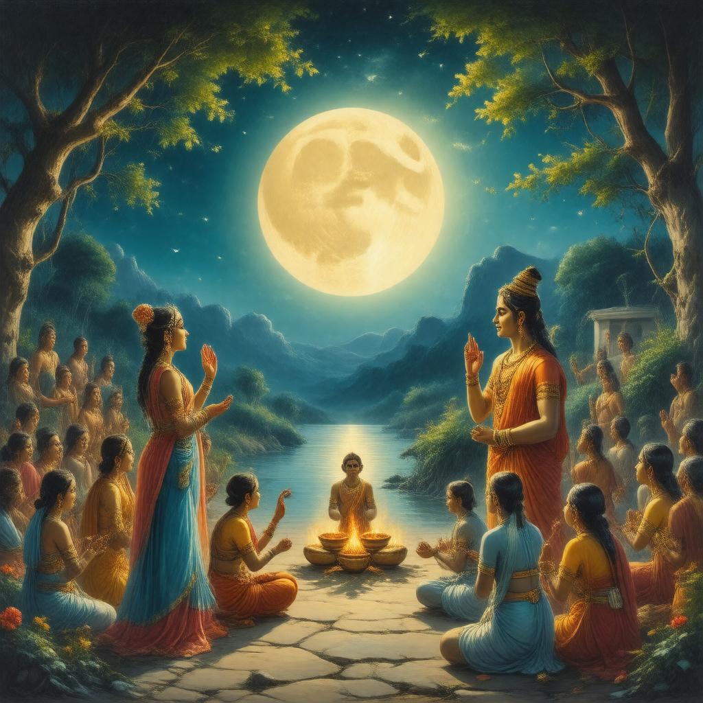 Click to view larger image AI-created image of Sharad Purnima