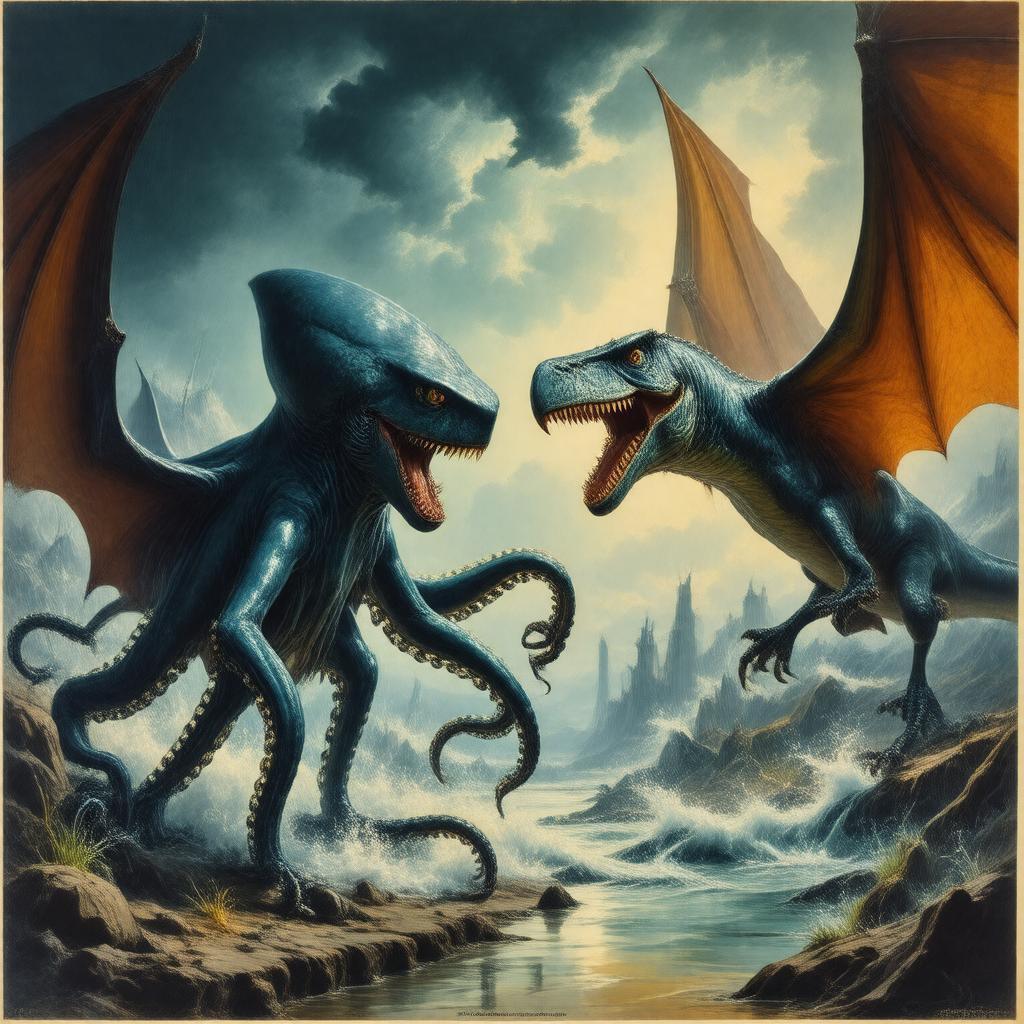 Click to view larger image AI-created image of Sharktopus vs. Pteracuda (cameo)