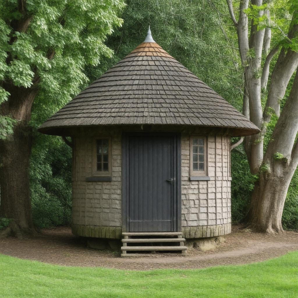 Click to view larger image AI-created image of Shaw's writing hut