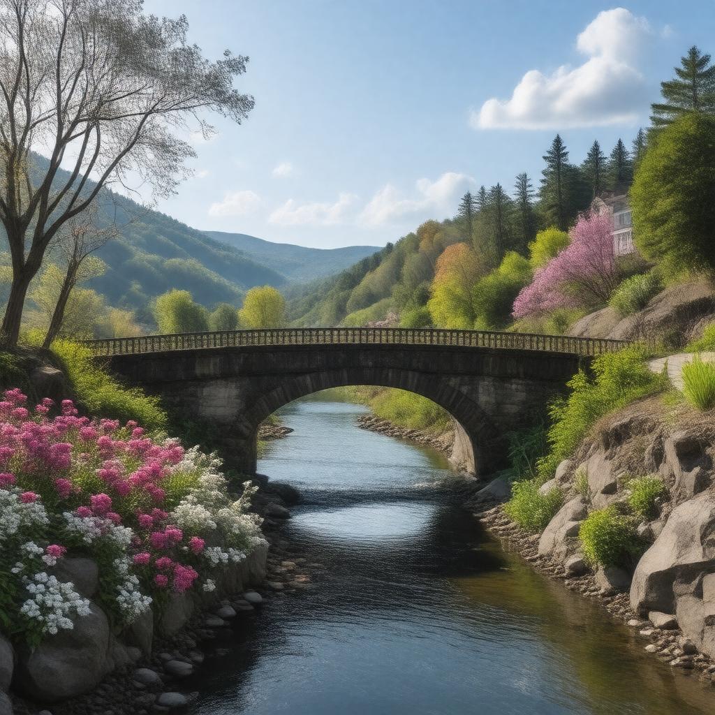 AI-created image of Shelburne Falls, Massachusetts