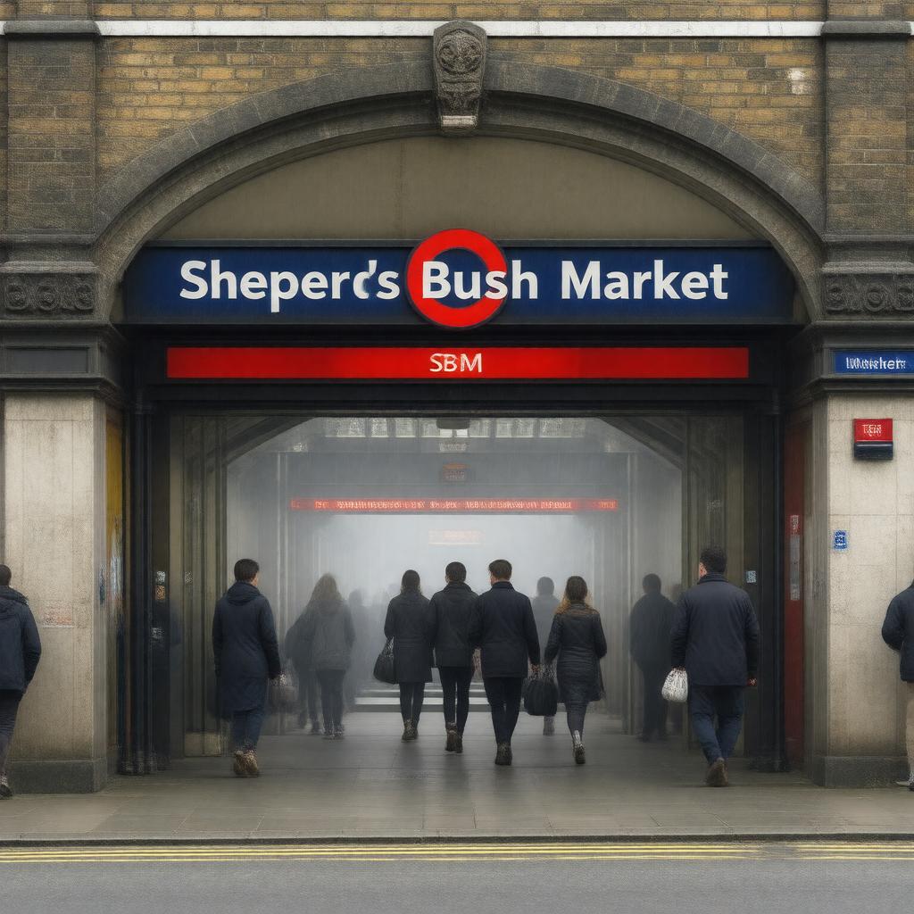 AI-created image of Shepherd's Bush Market tube station