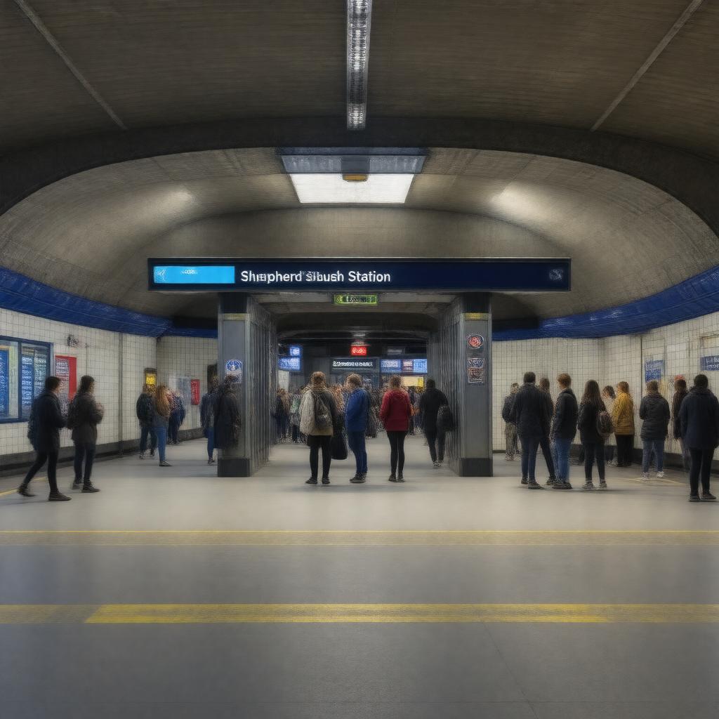 AI-created image of Shepherd's Bush tube station