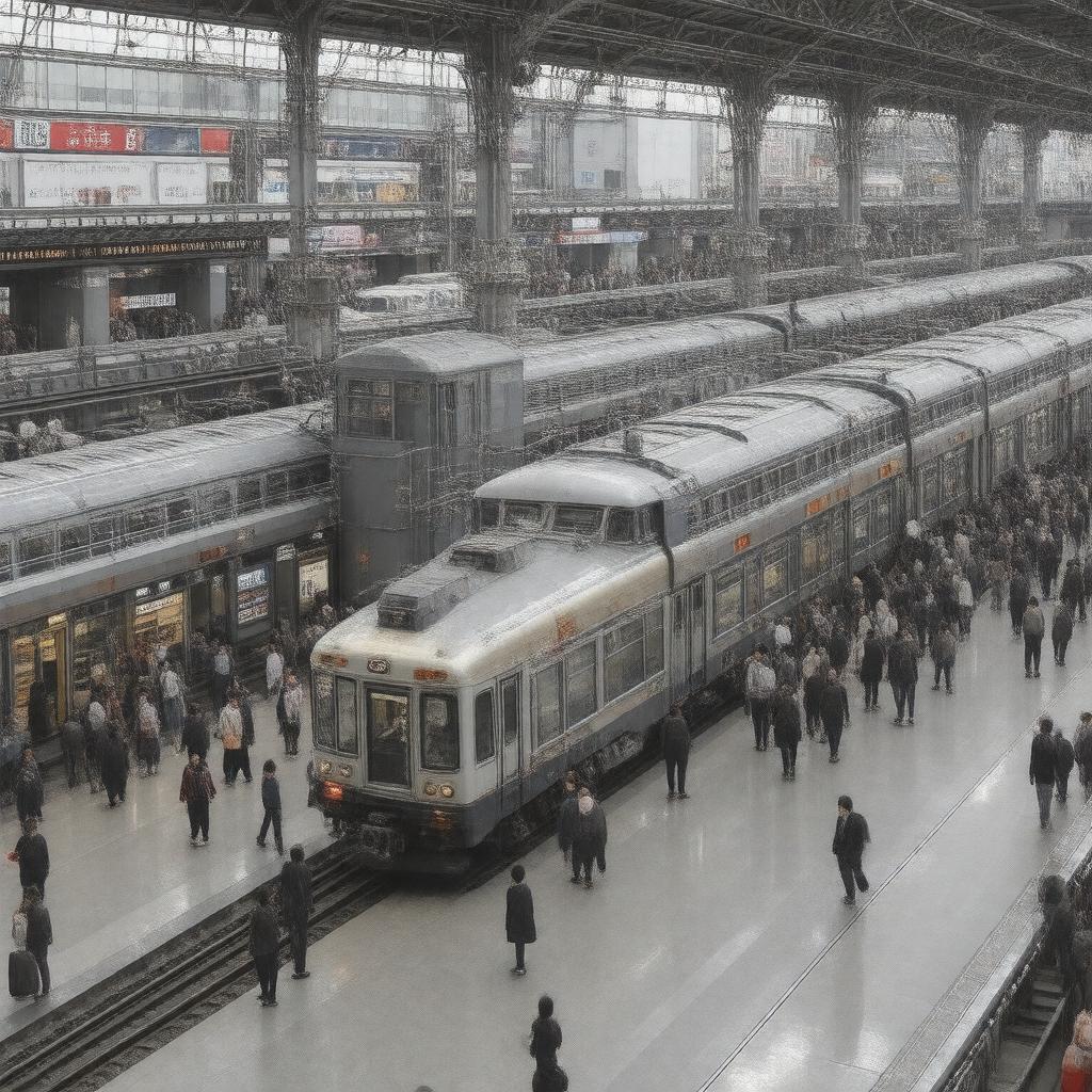 AI-created image of Shinagawa Station