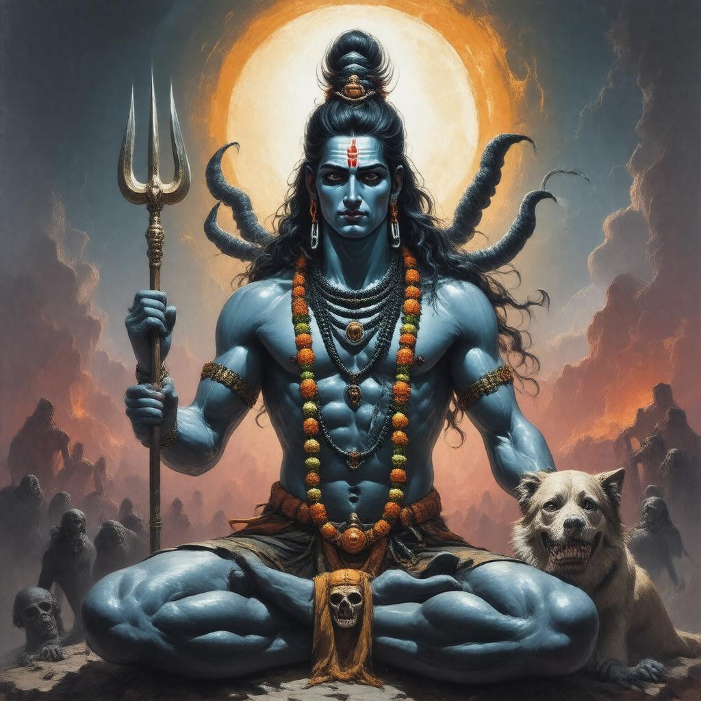 AI-created image of Shiva as Bhairava