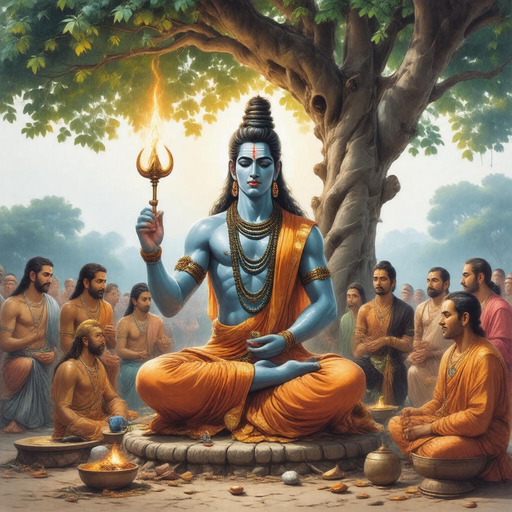 AI-created image of Shiva as Dakshinamurthy