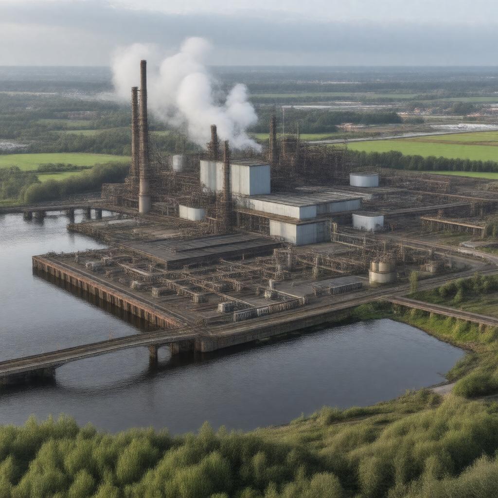 Click to view larger image AI-created image of Shotton Steelworks