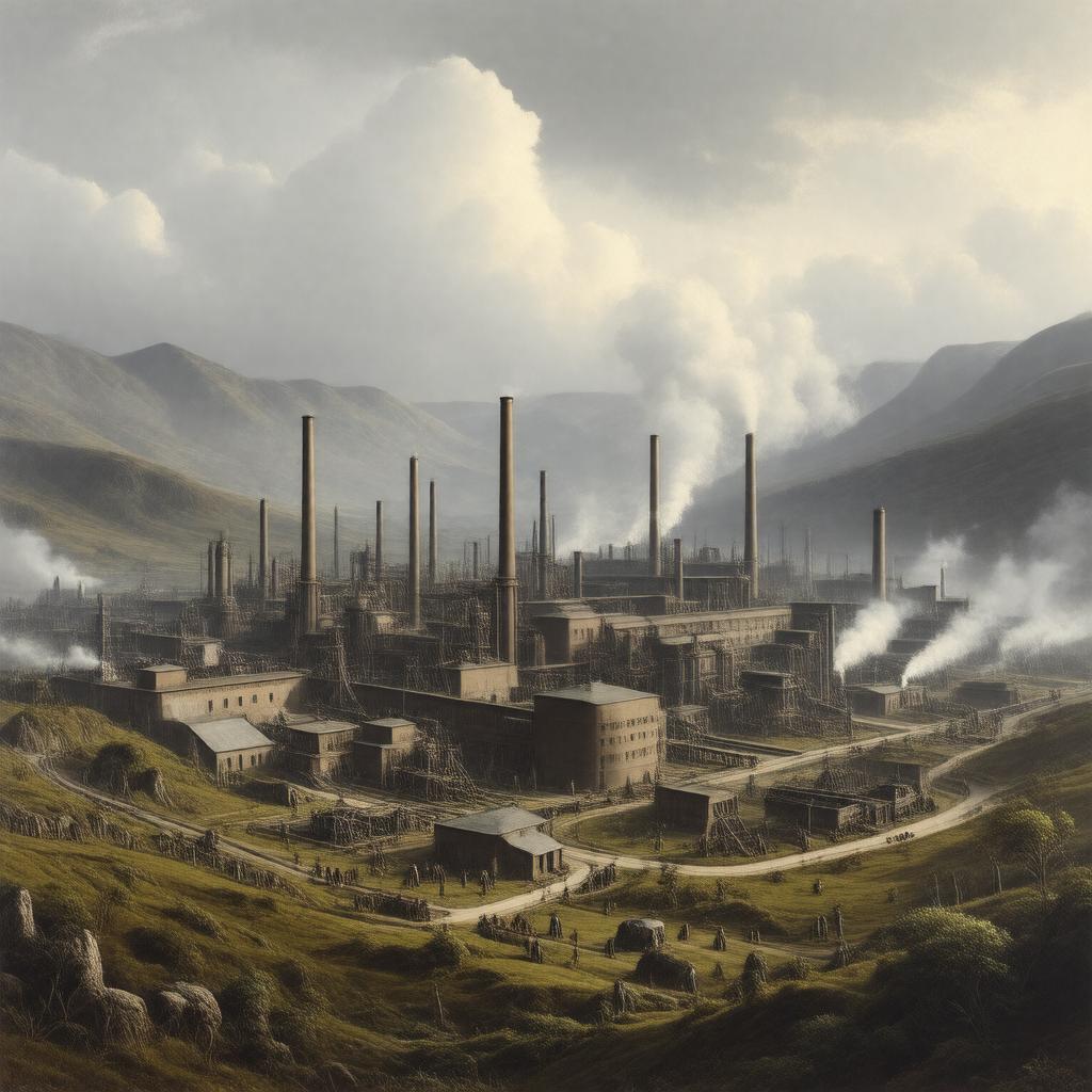 Click to view larger image AI-created image of Shotts Steelworks