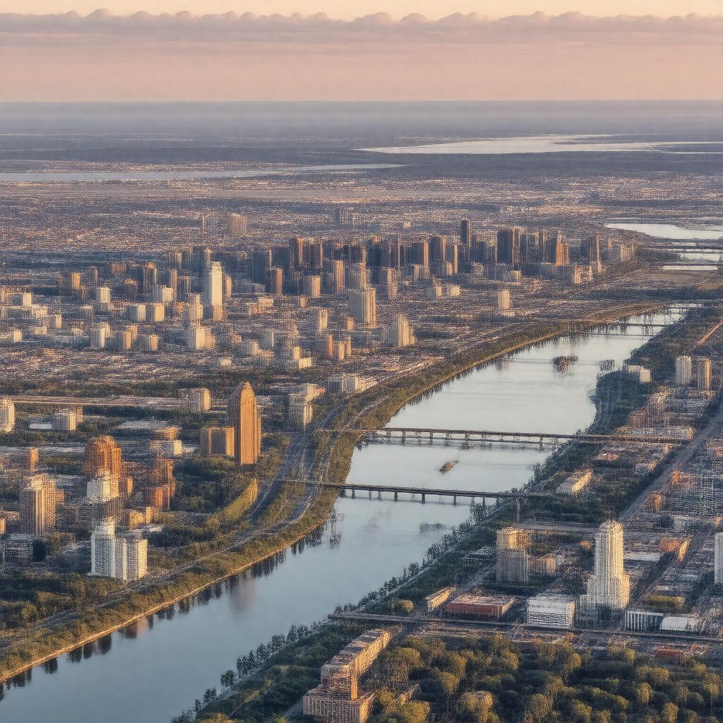 AI-created image of Shreveport–Bossier City metropolitan area