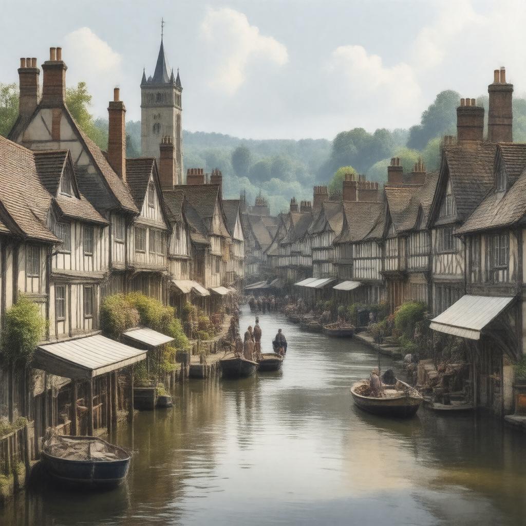 AI-created image of Shrewsbury, Shropshire, England