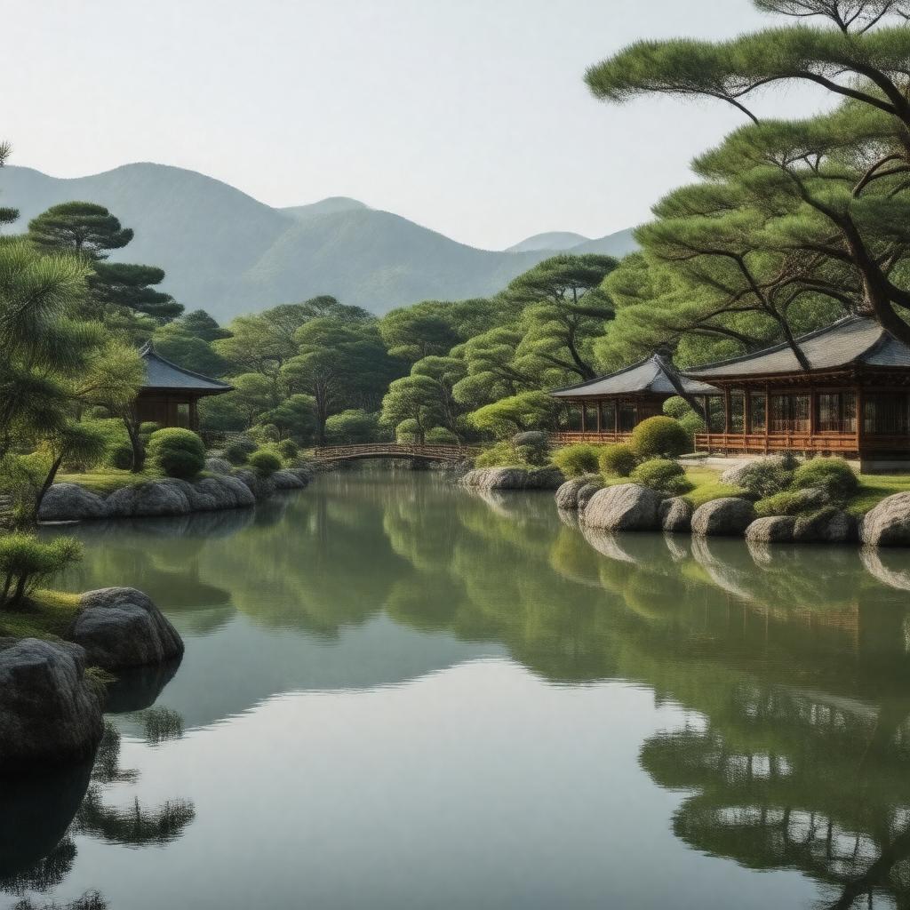 AI-created image of Shukkeien Garden