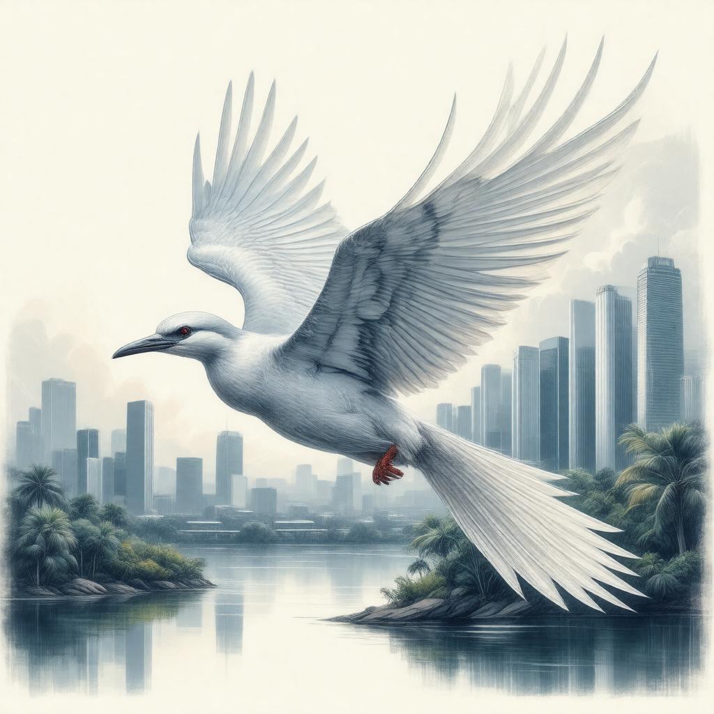 AI-created image of Silver kris bird