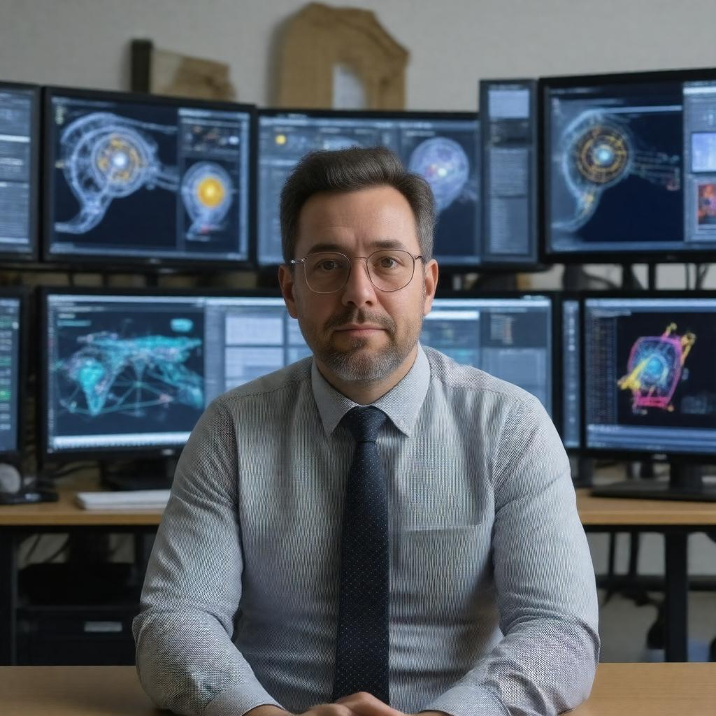 Click to view larger image AI-created image of Simon J. Julier