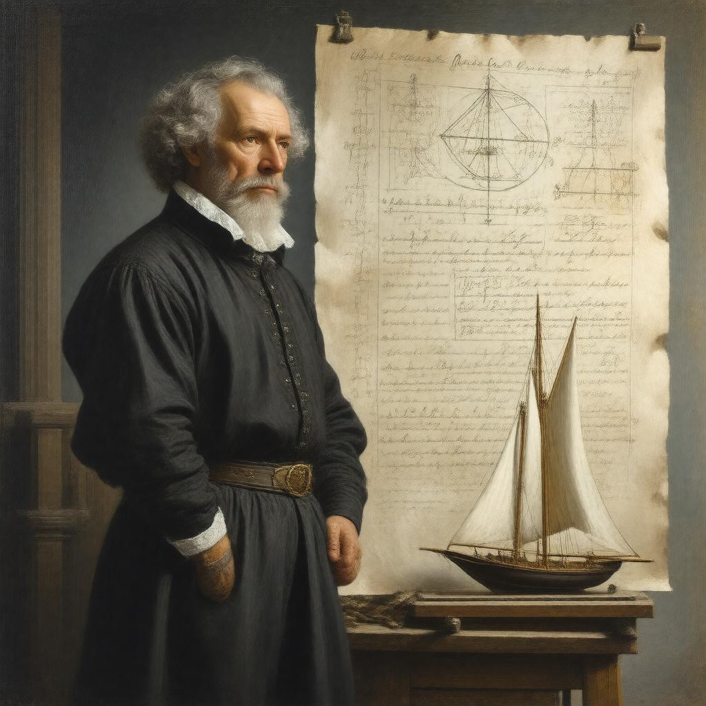 Click to view larger image AI-created image of Simon Stevin