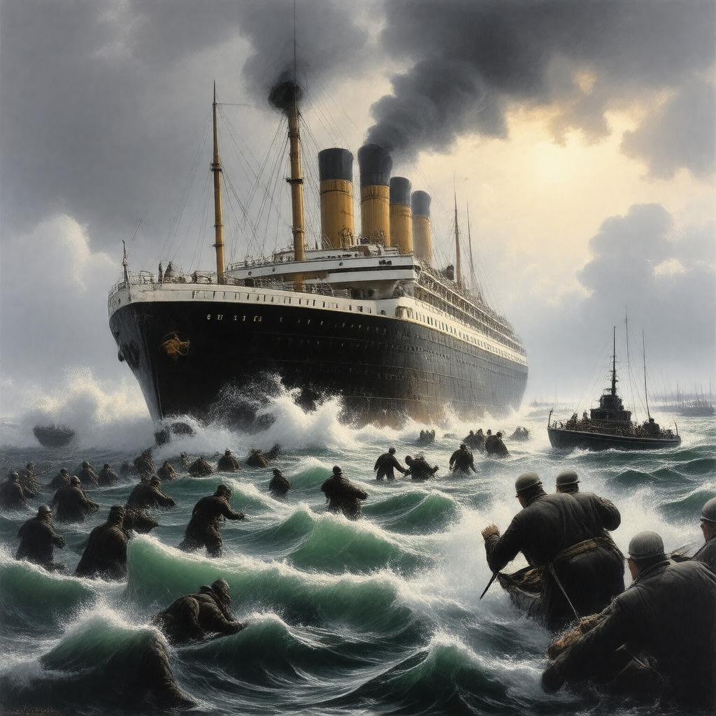 AI-created image of Sinking of RMS Lusitania