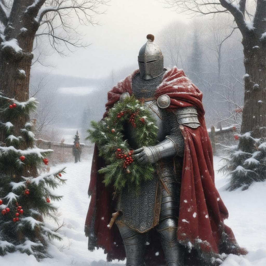 AI-created image of Sir Galahad, A Christmas Mystery