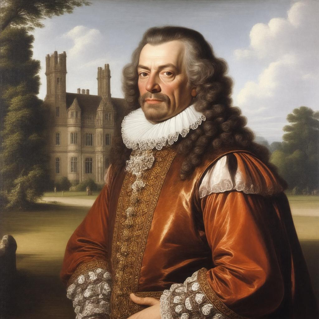 Click to view larger image AI-created image of Sir John St John of Lydiard Tregoze, 3rd Baronet