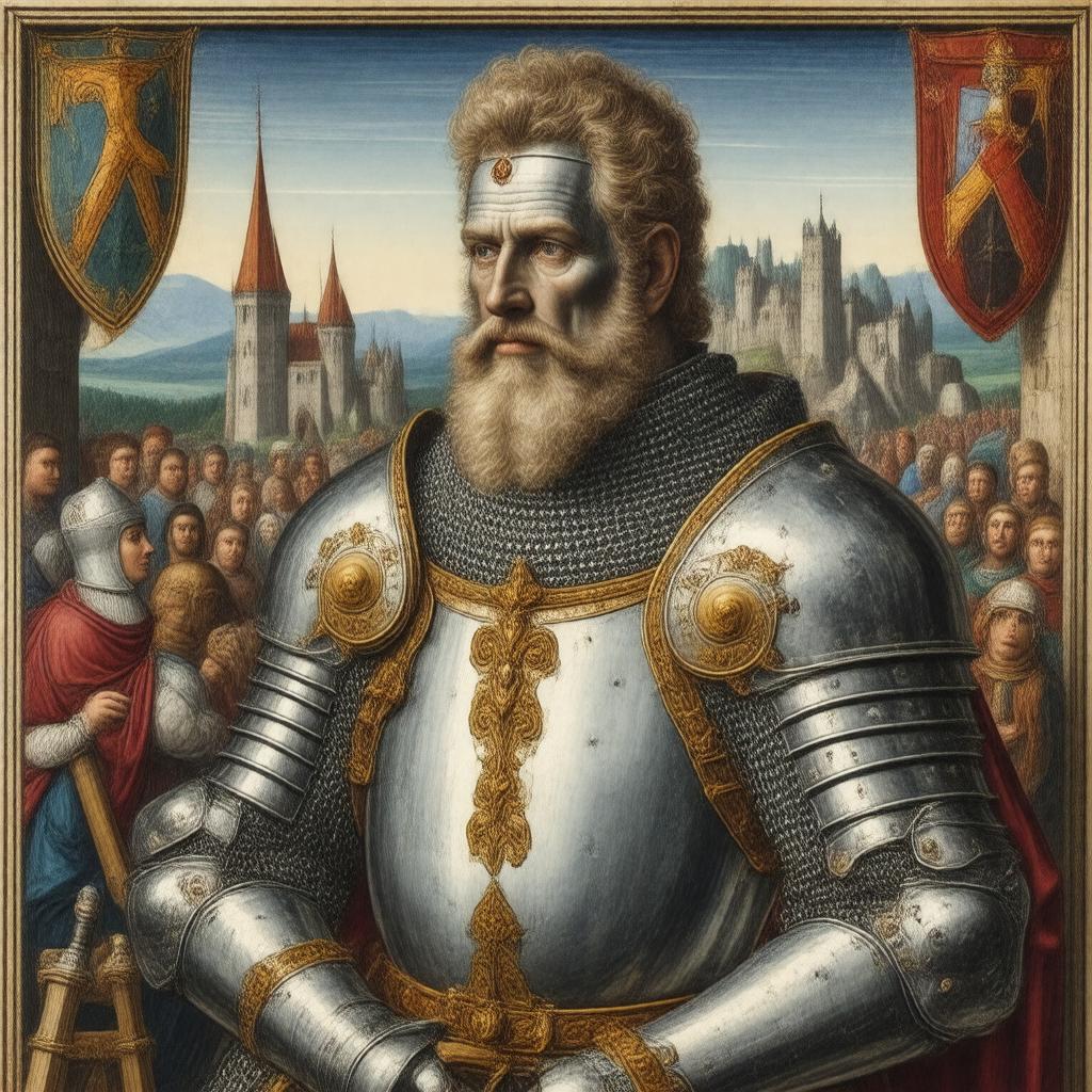 Click to view larger image AI-created image of Sir Launfal