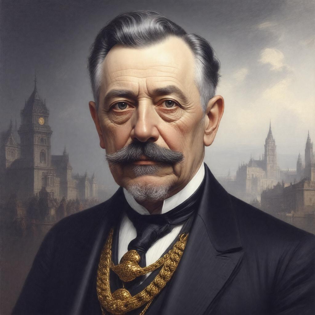 Click to view larger image AI-created image of Sir Lewis Cohen