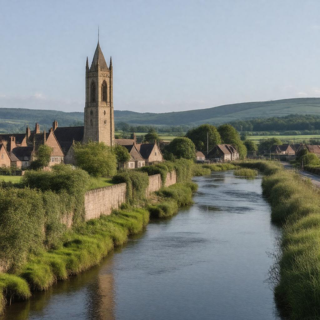 AI-created image of Sleaford, Lincolnshire, England