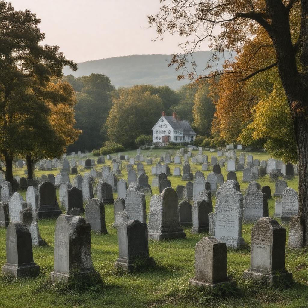 Click to view larger image AI-created image of Sleepy Hollow Cemetery, Concord, Massachusetts