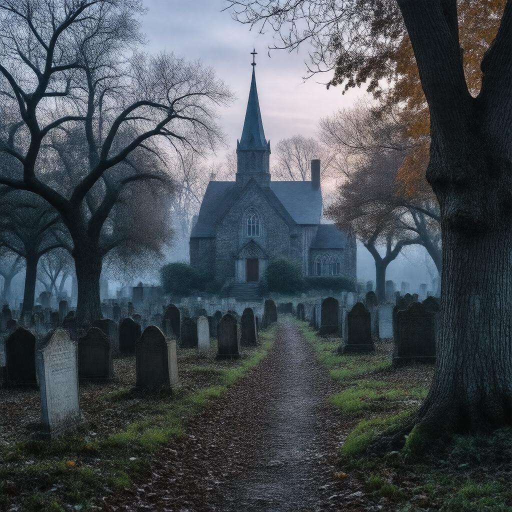 AI-created image of Sleepy Hollow Cemetery, New York