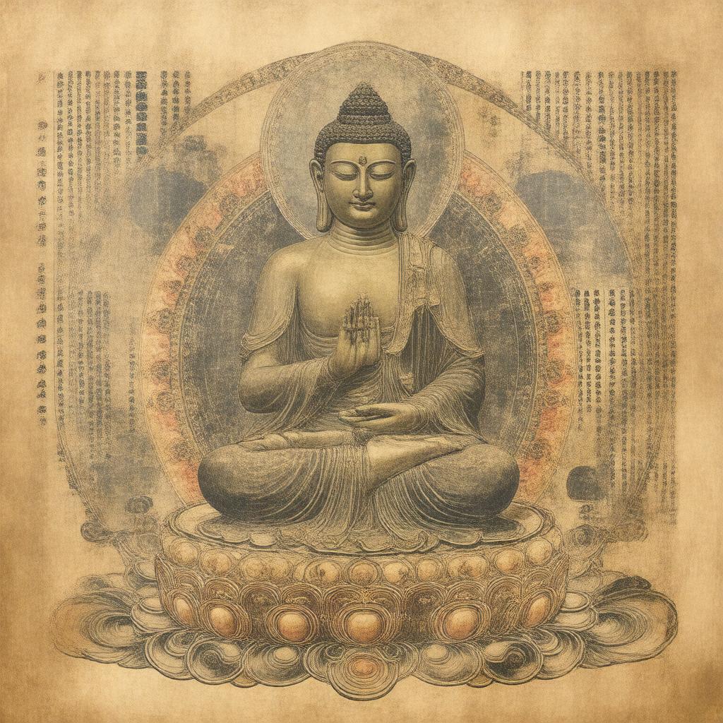 Click to view larger image AI-created image of Smaller Sutra of Immeasurable Life