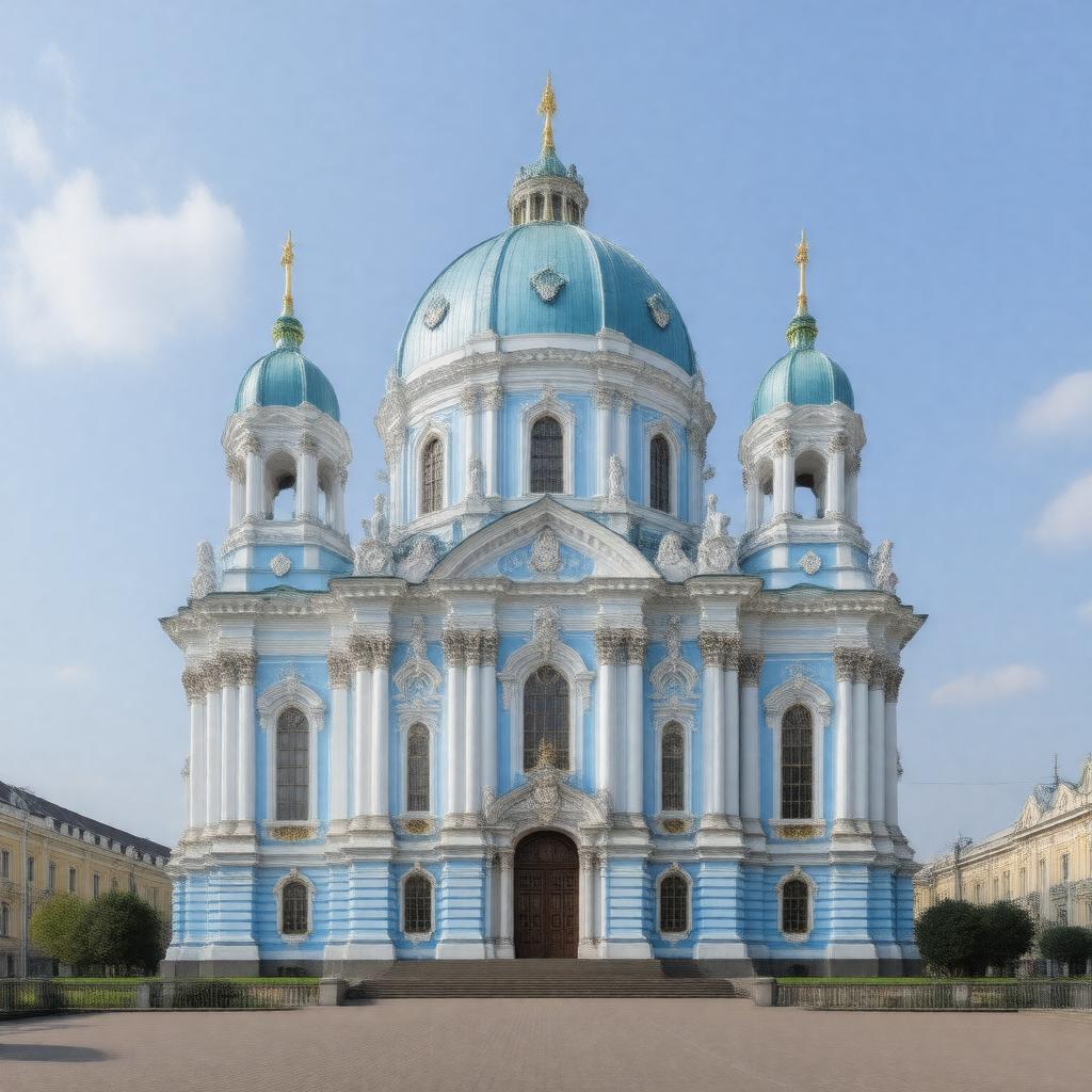 Click to view larger image AI-created image of Smolny Cathedral