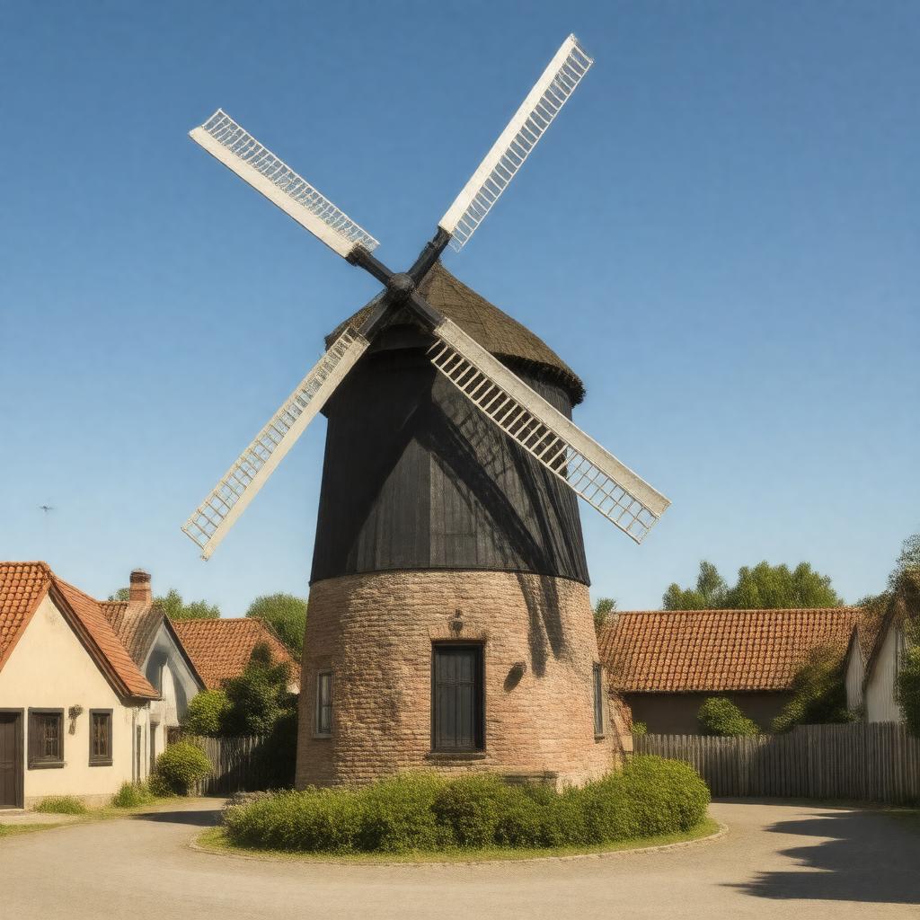 Click to view larger image AI-created image of Solvang Windmill