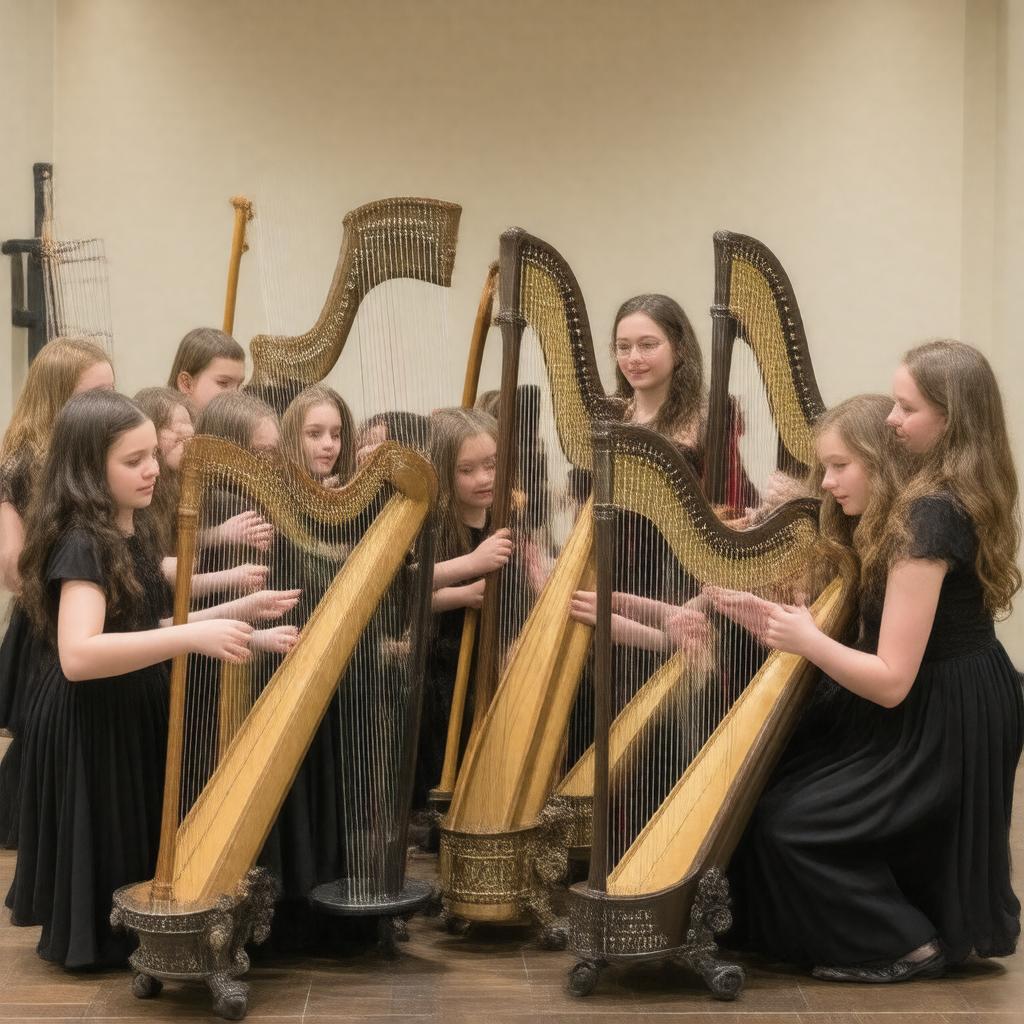 AI-created image of Somerset County Youth Harp Ensemble