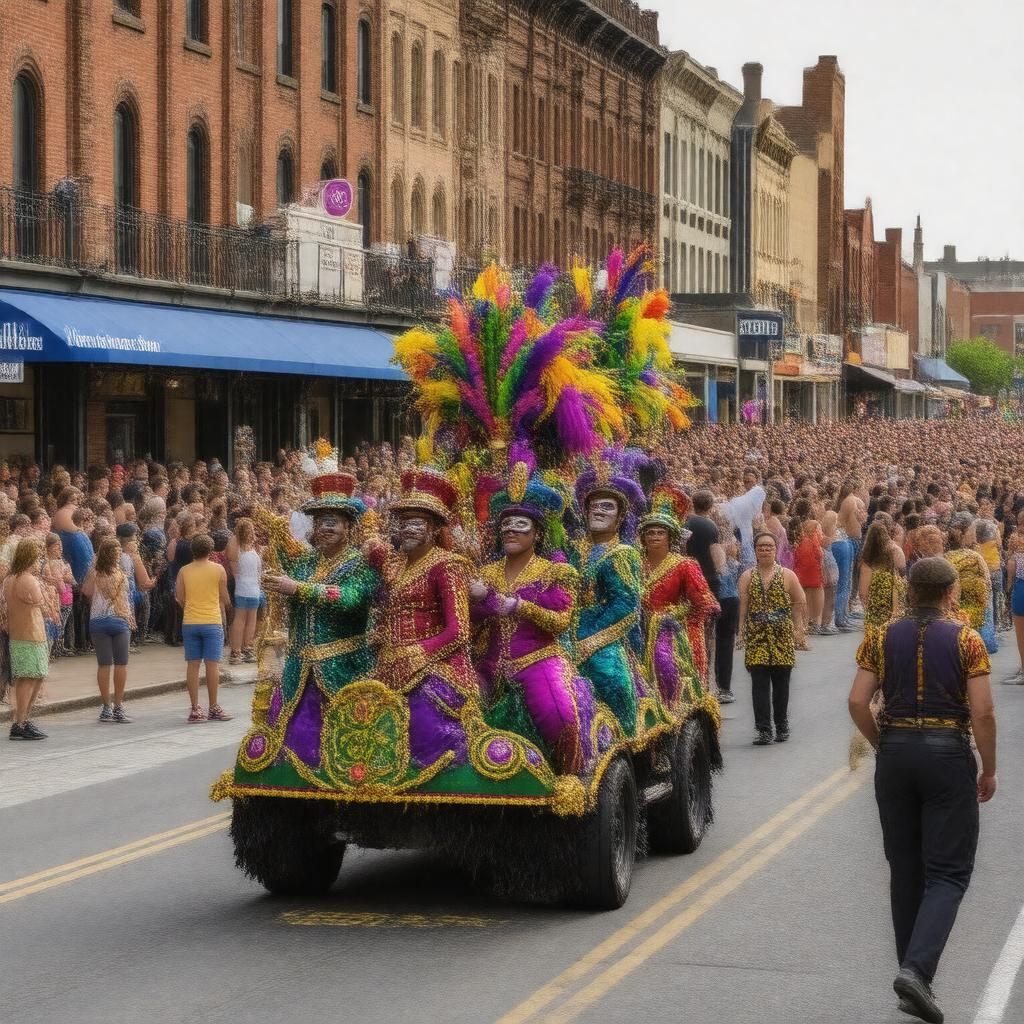 AI-created image of Soulard Mardi Gras