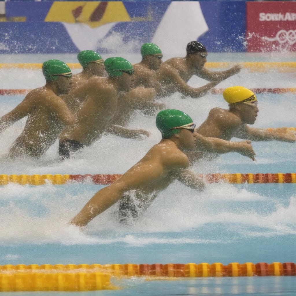 Click to view larger image AI-created image of South Africa swimming team