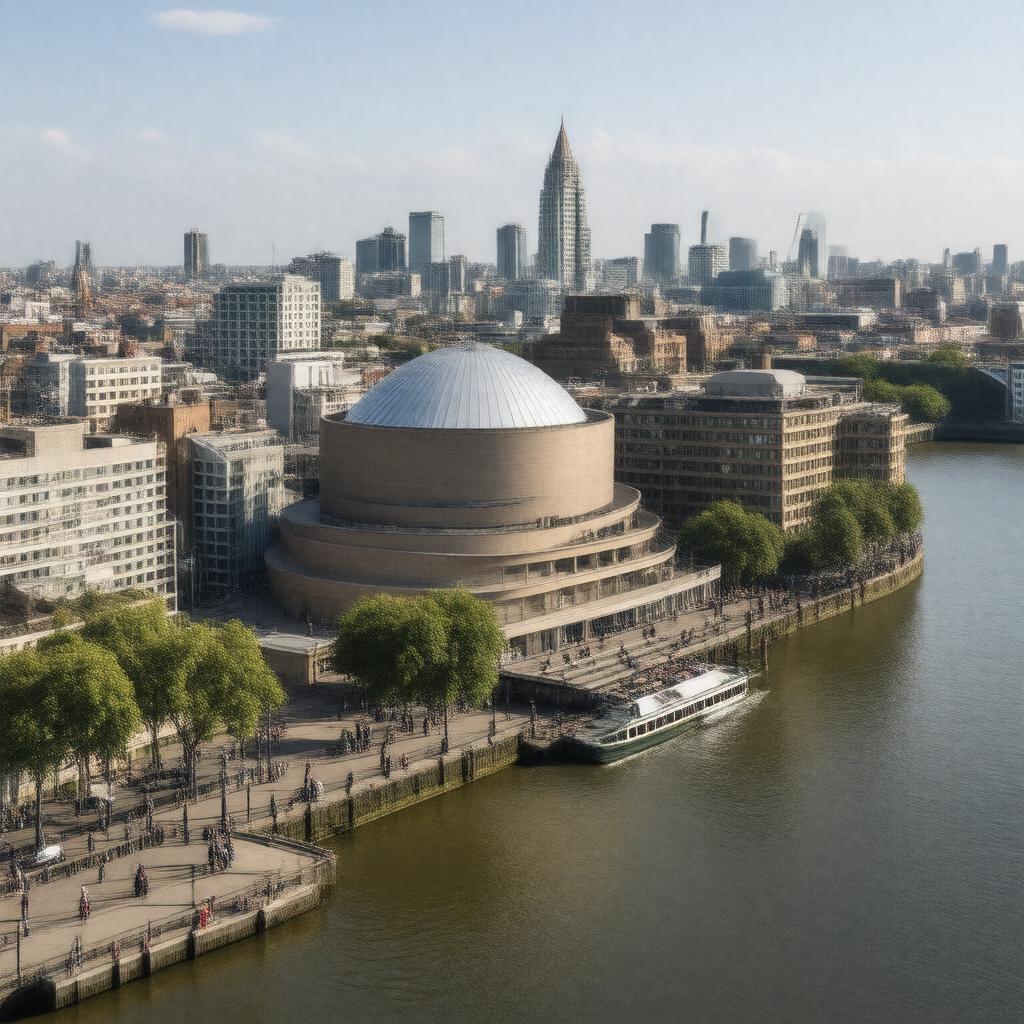 AI-created image of South Bank, London SE1 7PB, United Kingdom