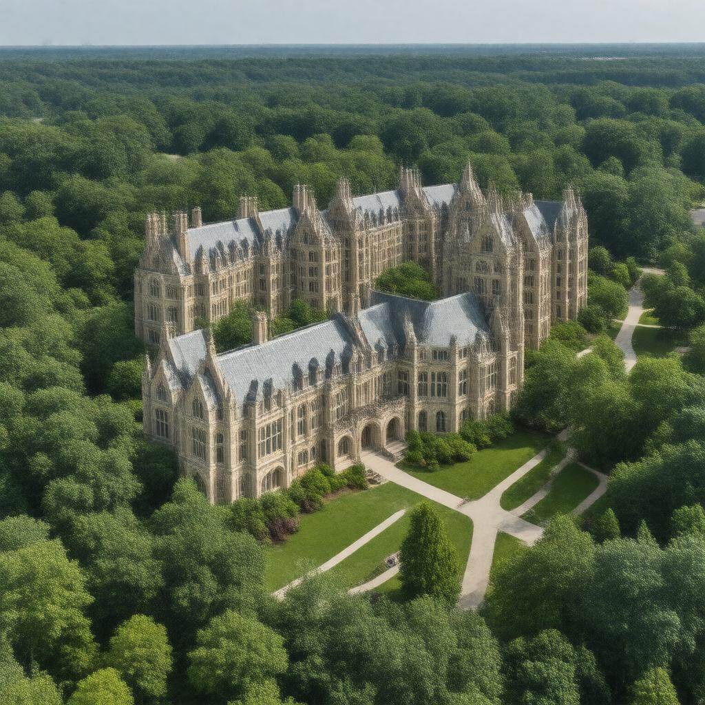 AI-created image of South Field residence halls