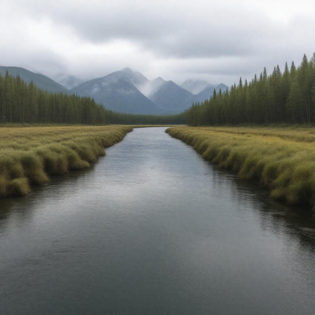 AI-created image of South Fork Kuskokwim River