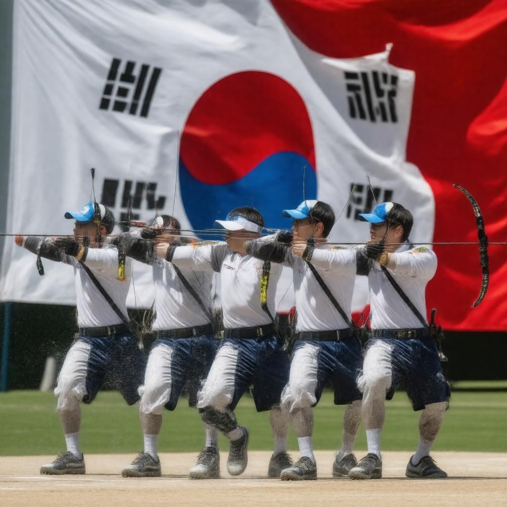 AI-created image of South Korea archery team