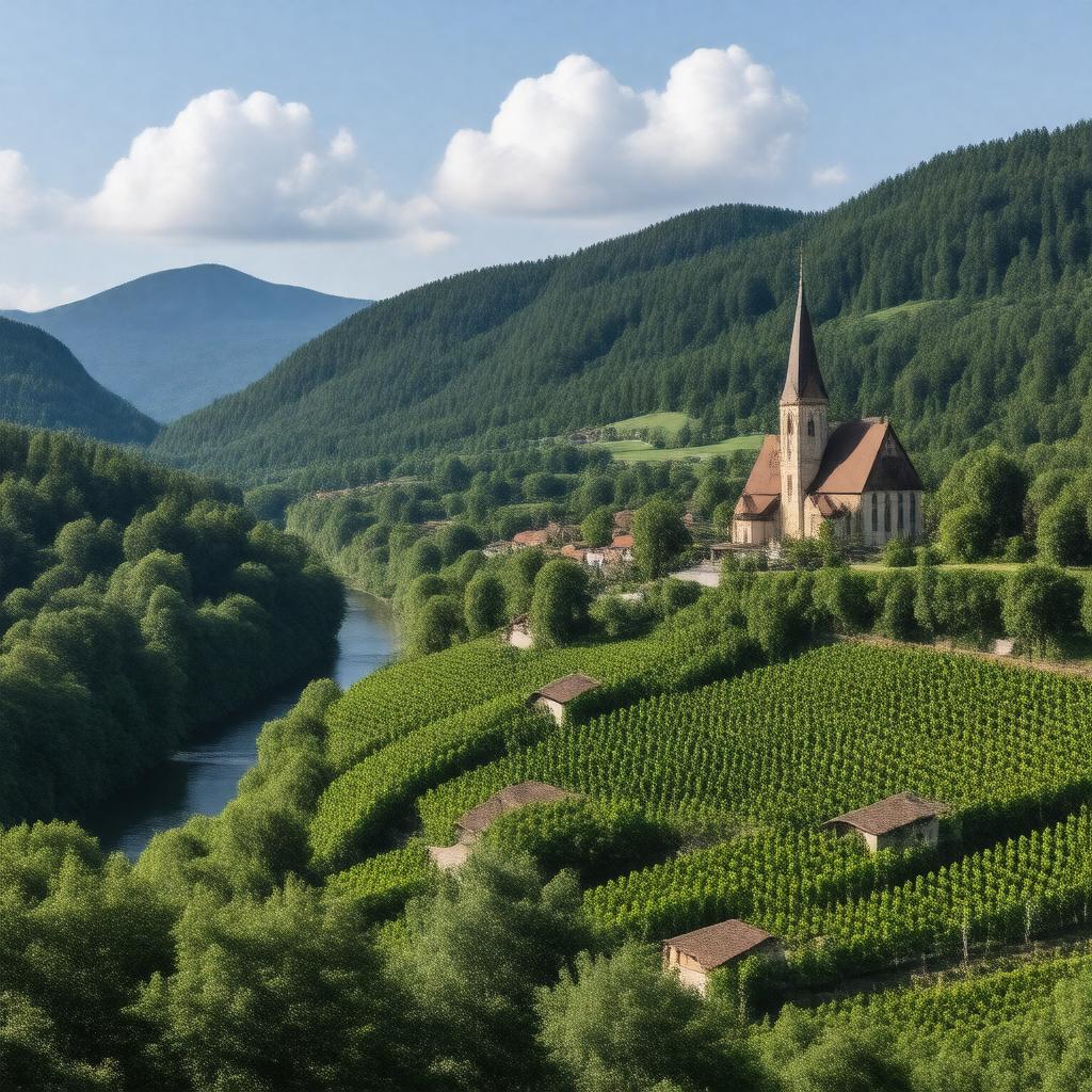 AI-created image of Southwestern Germany