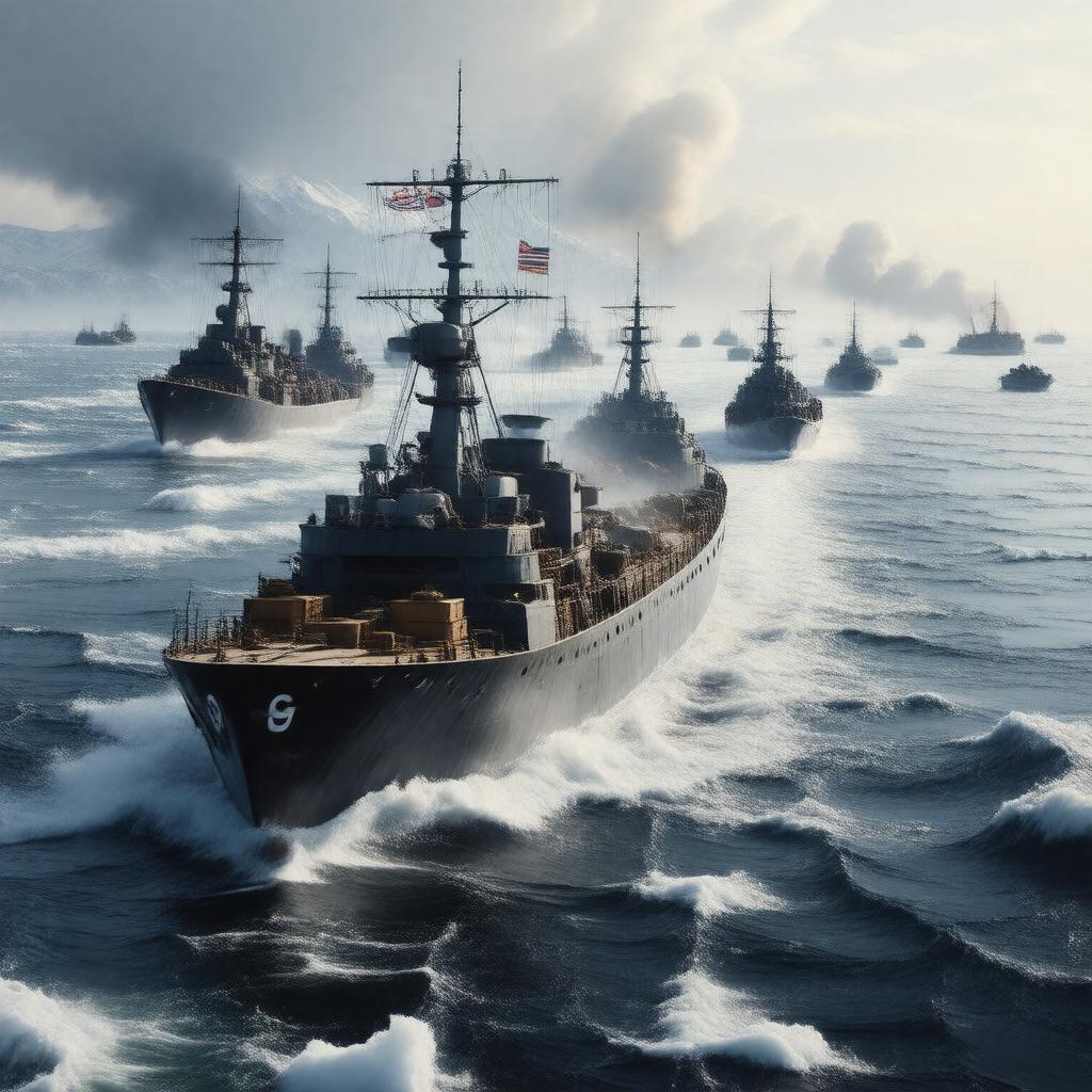 AI-created image of Soviet Arctic convoys