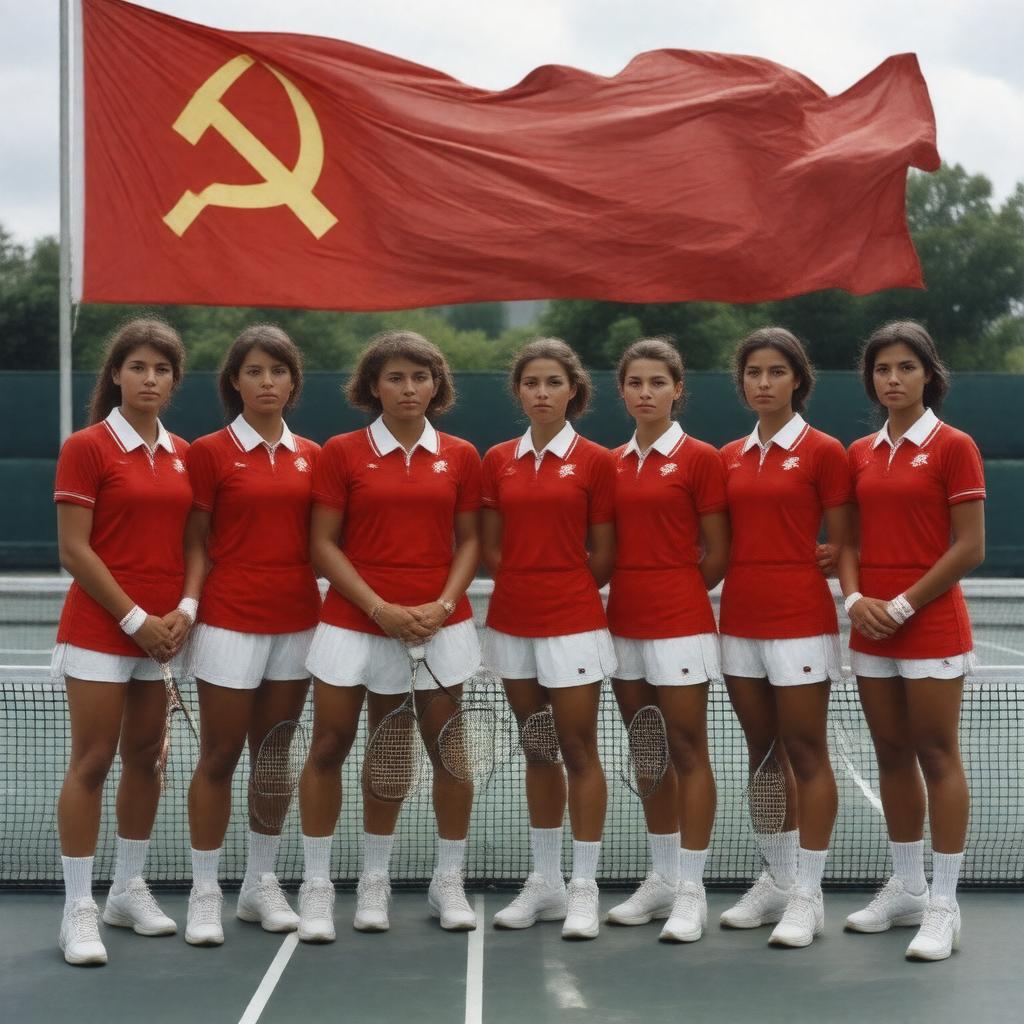 AI-created image of Soviet Union tennis team